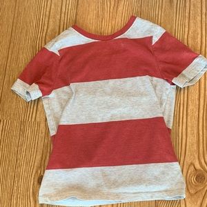 Old Navy Red Gray Striped Boys Size 5 Tee